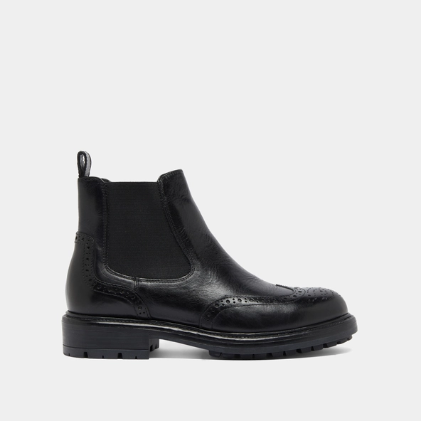 Boots &agrave; semelles crant&eacute;es en cuir noir | CELIA | Jonak
