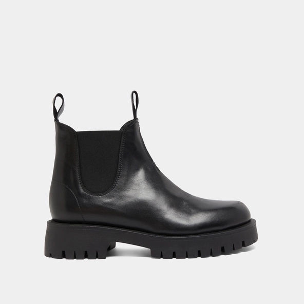 Boots à semelles crantées en cuir noir | ROCHE | Jonak