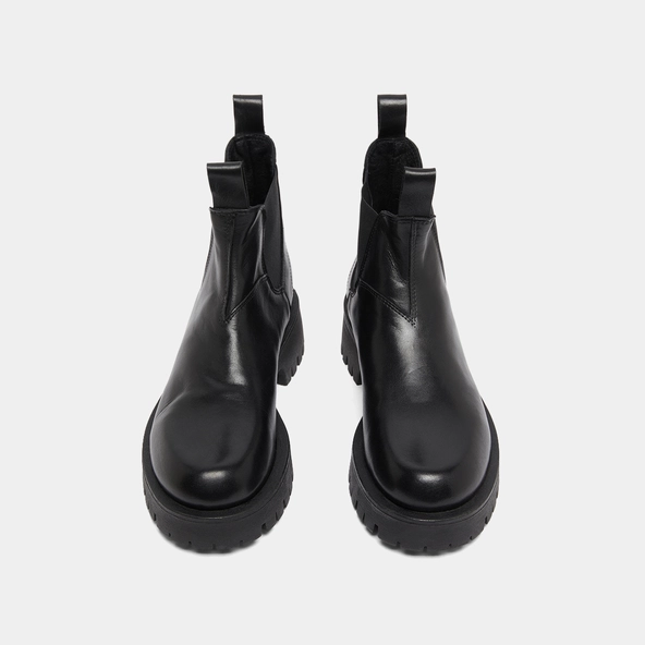 Boots à semelles crantées en cuir noir | ROCHE | Jonak