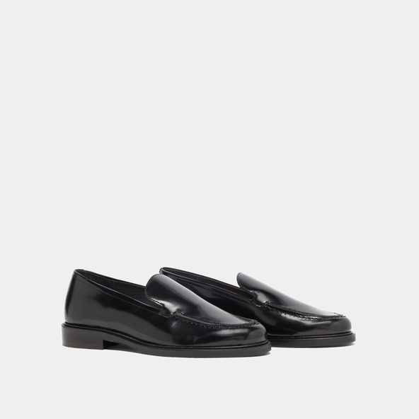 Mocassins à bouts ronds en cuir glacé noir | DIRNO | Jonak