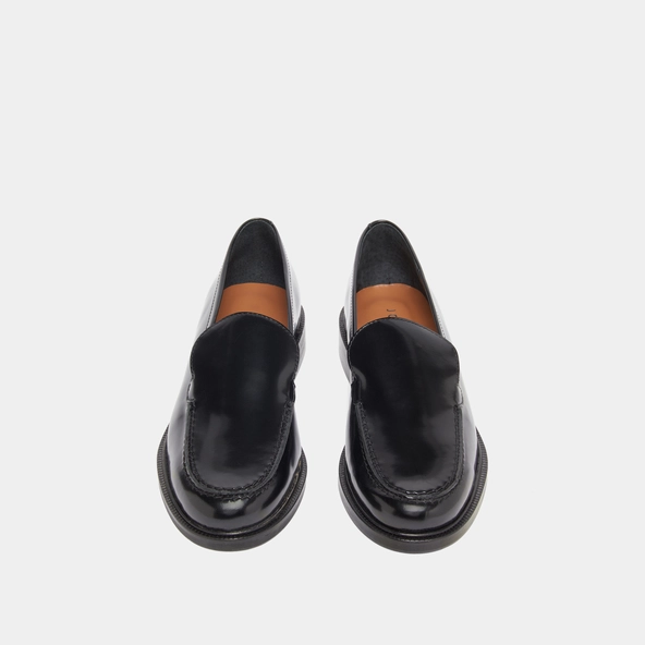 Mocassins à bouts ronds en cuir glacé noir | DIRNO | Jonak