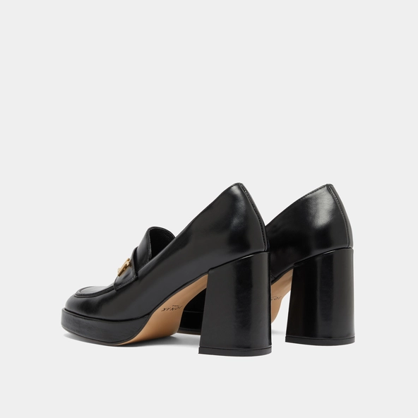 Mocassins avec monogramme en cuir noir | VIOLON | Jonak
