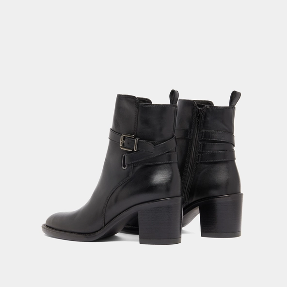 Bottines à talons et boucles en cuir noir | CAJOU | Jonak