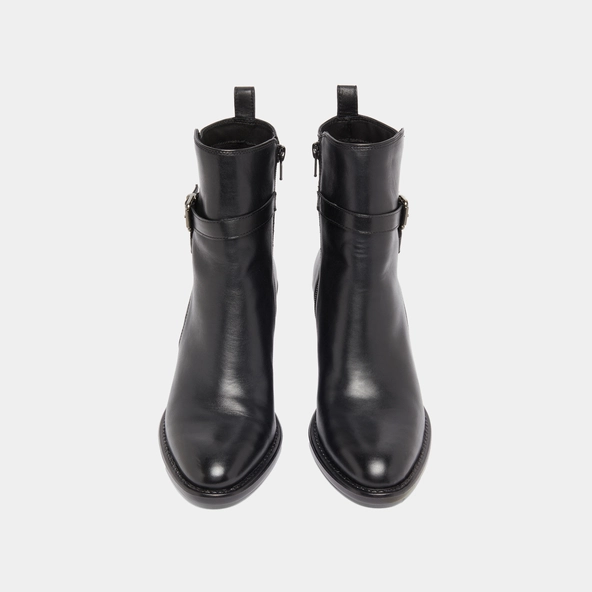 Bottines à talons et boucles en cuir noir | CAJOU | Jonak