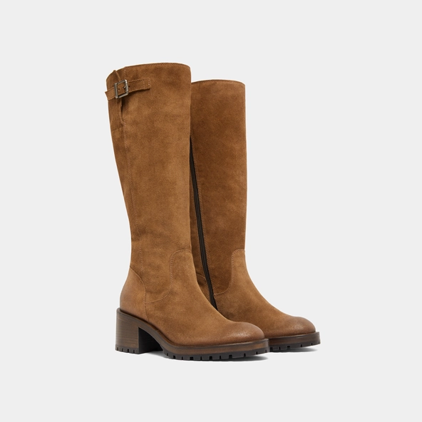 Bottes à semelles crantées en croute taupe | CECILIEN | Jonak