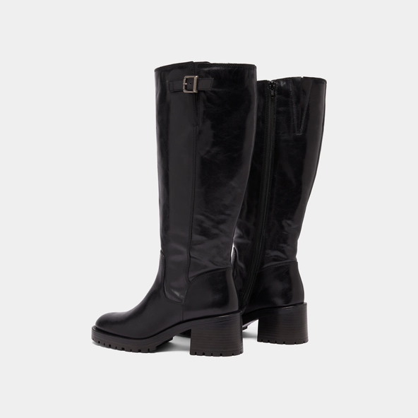 Bottes &agrave; semelles crant&eacute;es en cuir noir | CECILIEN | Jonak