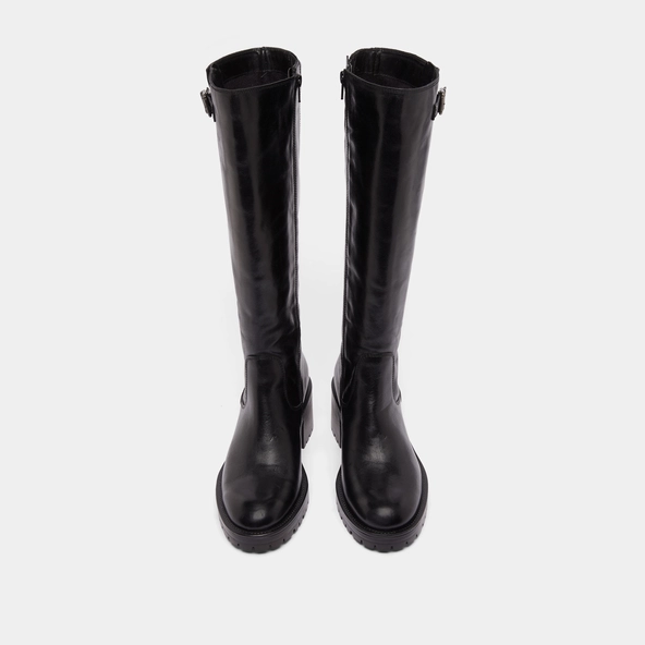 Bottes &agrave; semelles crant&eacute;es en cuir noir | CECILIEN | Jonak