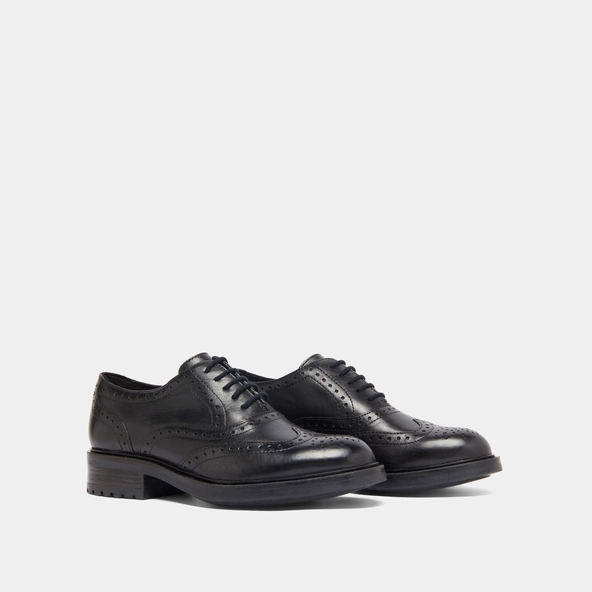Richelieus &agrave; d&eacute;tails ajour&eacute;s en cuir noir | GAD | Jonak