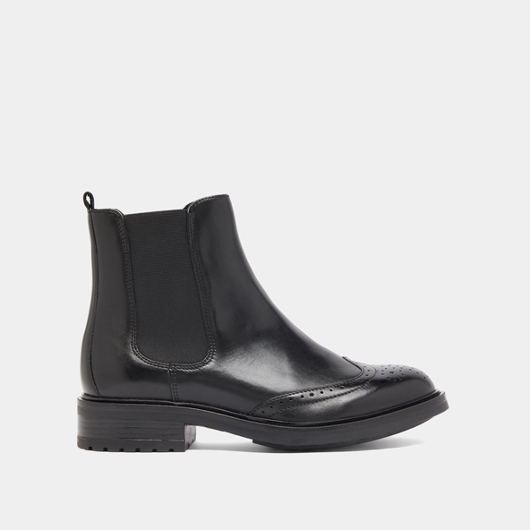 Boots basses &agrave; &eacute;lastiques et d&eacute;tails ajour&eacute;s en cuir noir | GADDY | Jonak