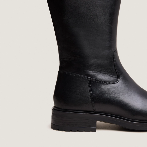 Bottes à talons crantés en cuir noir | GRACIANA | Jonak