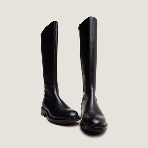 Bottes à talons crantés en cuir noir | GRACIANA | Jonak