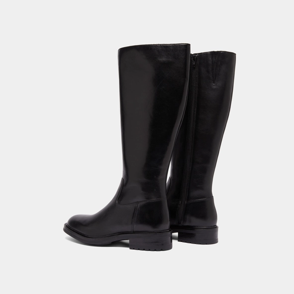 Bottes à talons crantés en cuir noir | GRACIANA | Jonak