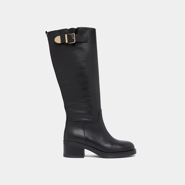 Bottes hautes à boucles en cuir noir | IRENA | Jonak