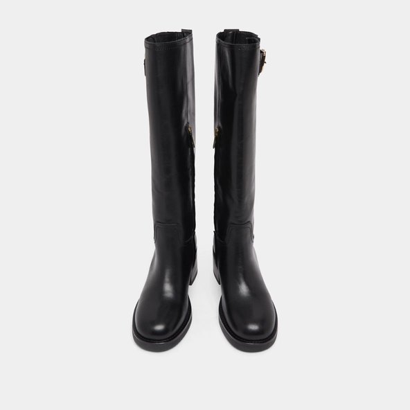 Bottes hautes à boucles en cuir noir | IRENA | Jonak