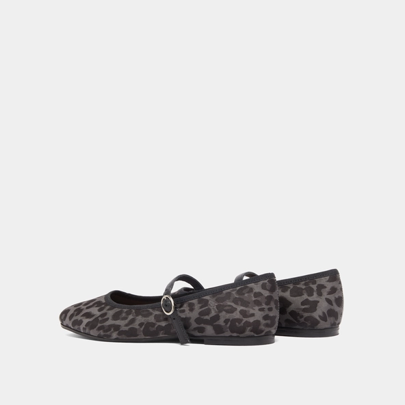 Ballerines à brides en textile léopard gris | DOUCEUR | Jonak