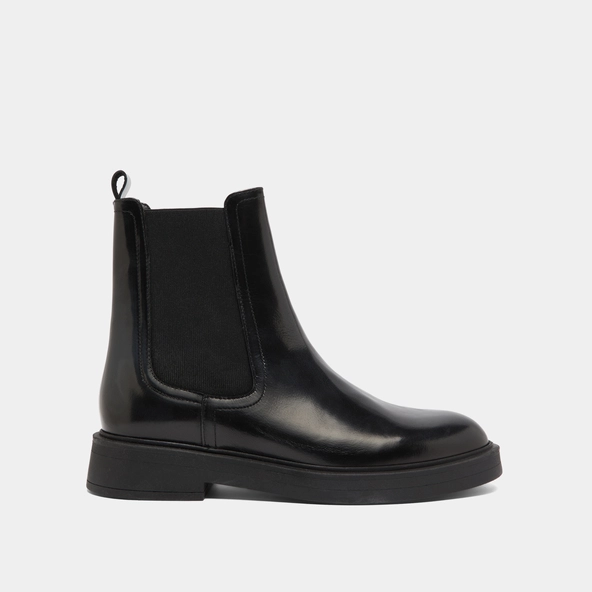 Boots &agrave; bouts ronds en cuir glac&eacute; gris | AGEN | Jonak