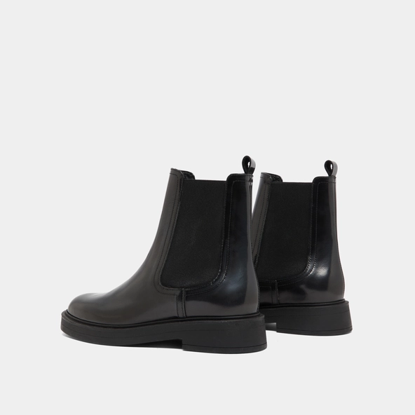Boots &agrave; bouts ronds en cuir glac&eacute; gris | AGEN | Jonak