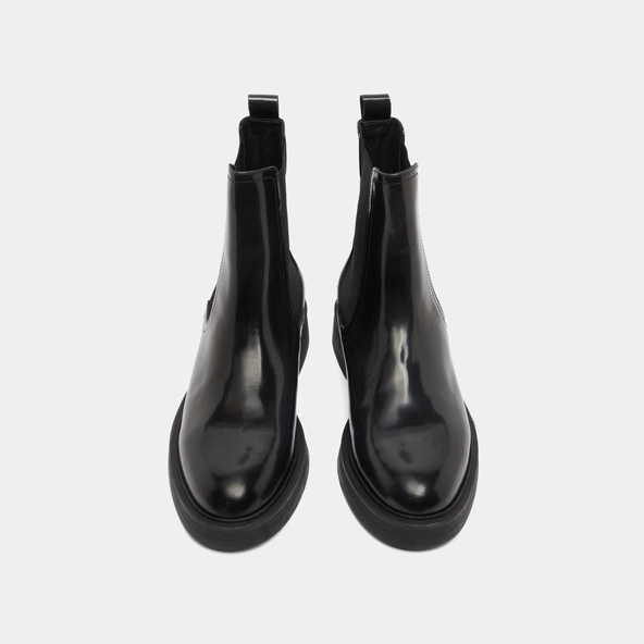 Boots &agrave; bouts ronds en cuir glac&eacute; gris | AGEN | Jonak
