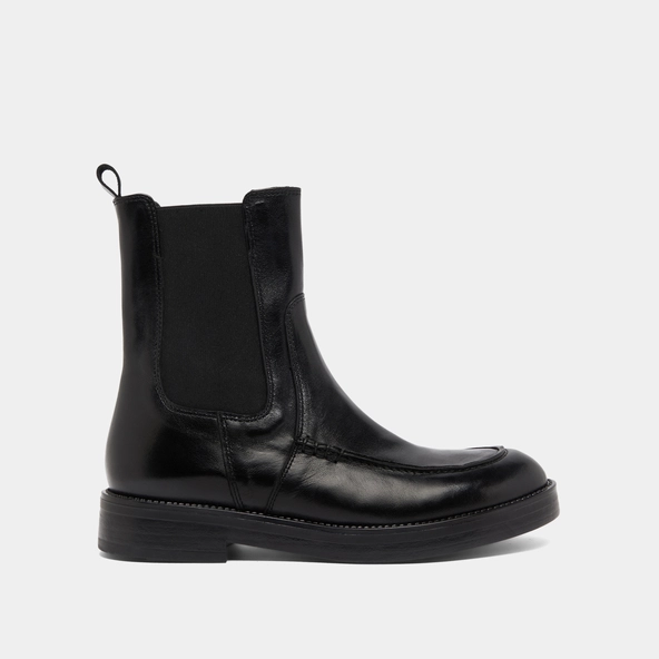 Boots &agrave; &eacute;lastiques larges en cuir noir | ALLAN | Jonak