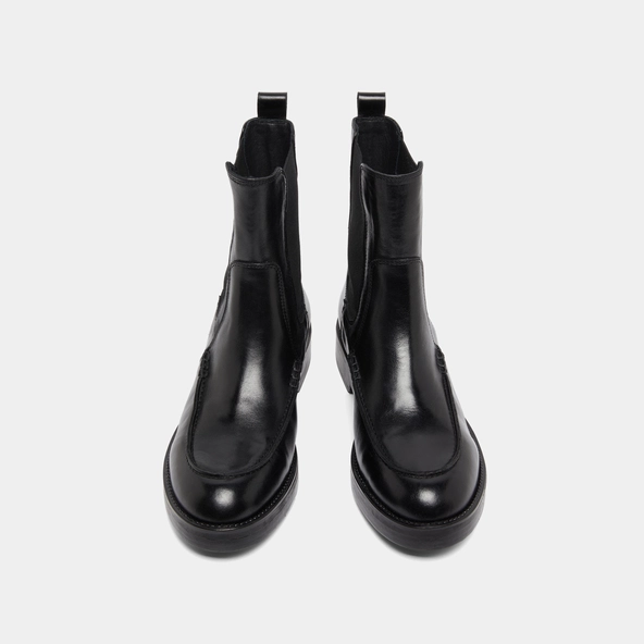 Boots &agrave; &eacute;lastiques larges en cuir noir | ALLAN | Jonak