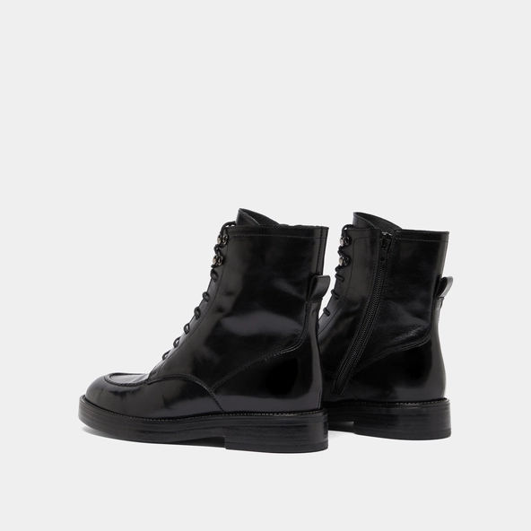 Boots &agrave; lacets en cuir noir | ALIDA | Jonak