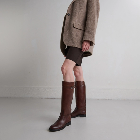 Bottes hautes en cuir patiné cognac | ROMANE | Jonak