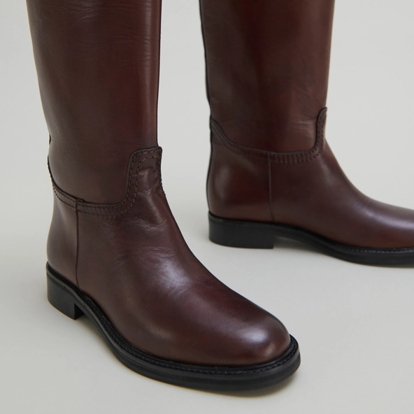 Bottes hautes en cuir patiné cognac | ROMANE | Jonak
