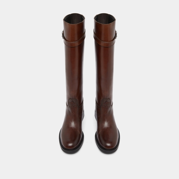 Bottes hautes en cuir patiné cognac | ROMANE | Jonak