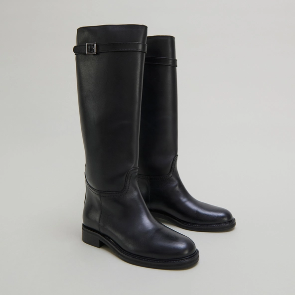 Bottes hautes en cuir noir | ROMANE | Jonak