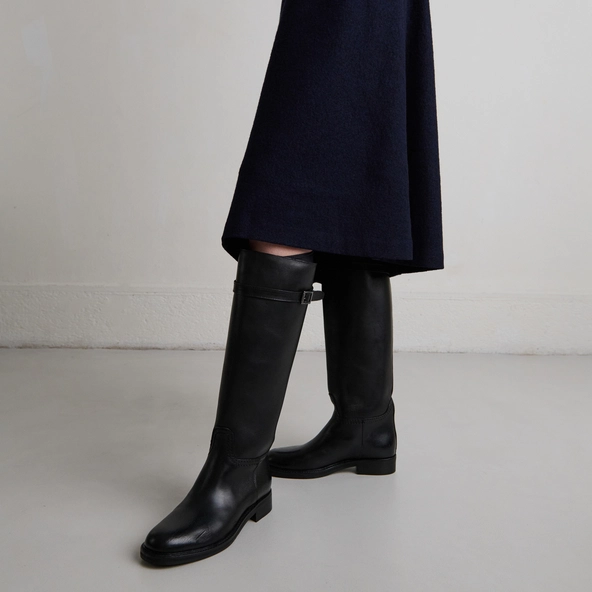 Bottes hautes en cuir noir | ROMANE | Jonak