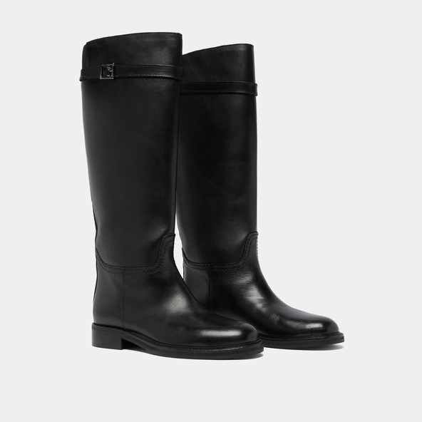 Bottes hautes en cuir noir | ROMANE | Jonak