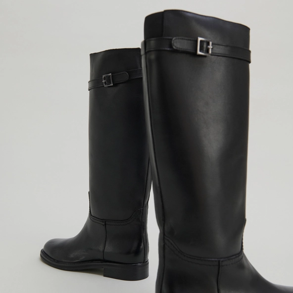 Bottes hautes en cuir noir | ROMANE | Jonak