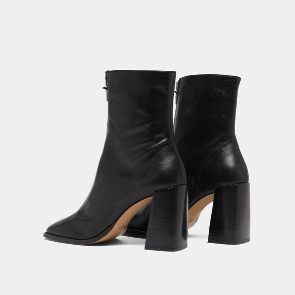Bottines à talons et fermetures éclairs ... en cuir noir | VANDANA | Jonak
