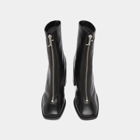 Bottines à talons et fermetures éclairs ... en cuir noir | VANDANA | Jonak
