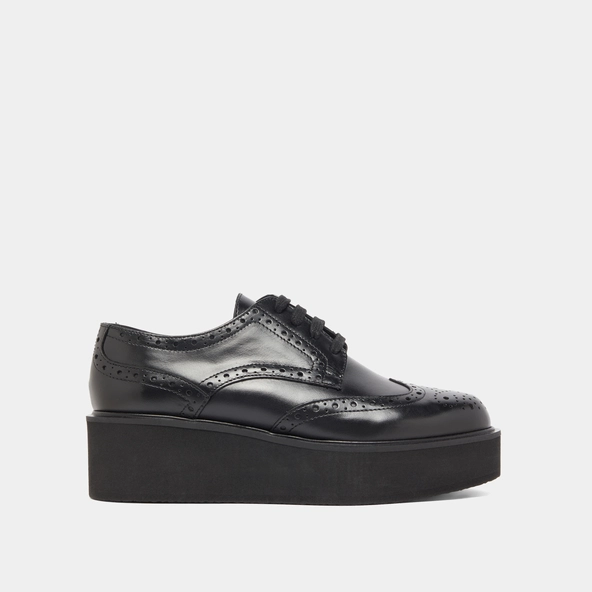 Derbies compens&eacute;es en cuir noir | ADRIELLE | Jonak