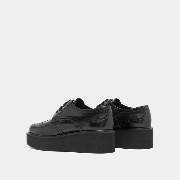 Derbies compens&eacute;es en cuir noir | ADRIELLE | Jonak