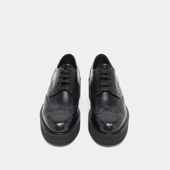 Derbies compens&eacute;es en cuir noir | ADRIELLE | Jonak