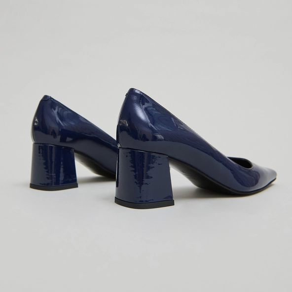 Escarpins &agrave; talons recouverts en vernis bleu | DULINA | Jonak