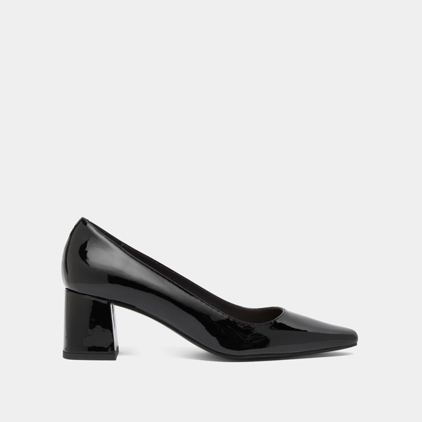 Escarpins &agrave; talons recouverts en vernis noir | DULINA | Jonak
