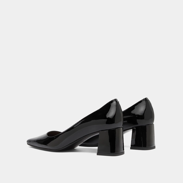 Escarpins &agrave; talons recouverts en vernis noir | DULINA | Jonak