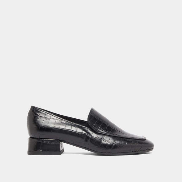 Mocassins à bouts arrondis en cuir reptile noir | DYNAMIC | Jonak
