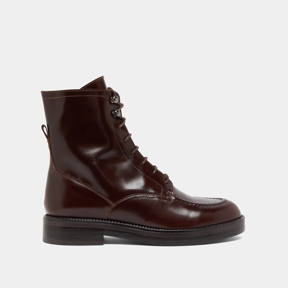 Boots &agrave; lacets en cuir marron | ALIDA | Jonak