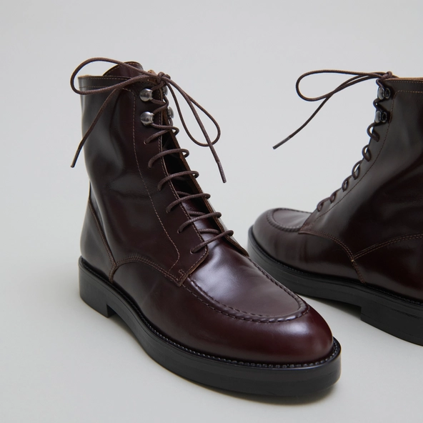 Boots &agrave; lacets en cuir marron | ALIDA | Jonak