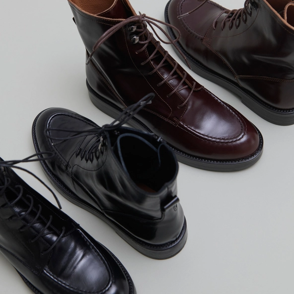 Boots &agrave; lacets en cuir marron | ALIDA | Jonak