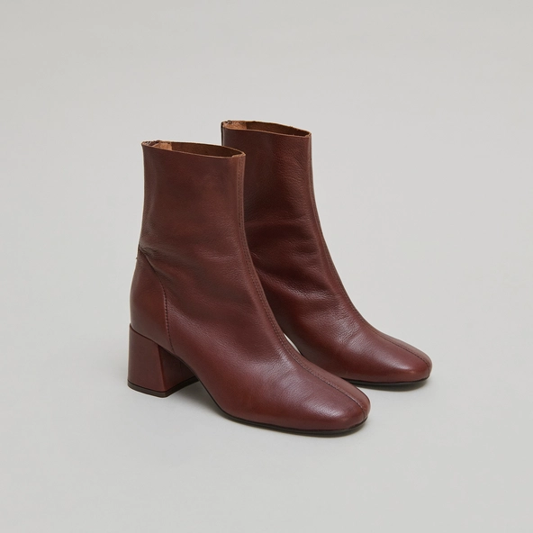 Bottines à fermetures éclairs arrières..... en cuir grainé marron | DENONIE | Jonak