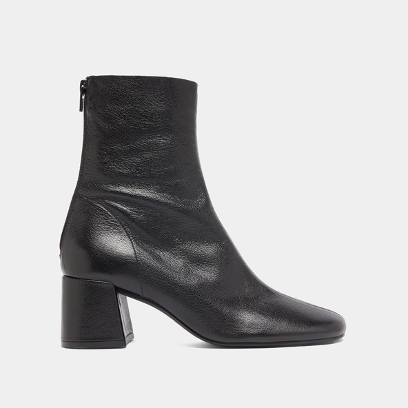 Bottines à fermetures éclairs arrières en cuir grainé noir | DENONIE | Jonak
