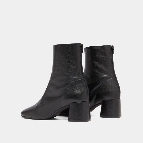 Bottines à fermetures éclairs arrières en cuir grainé noir | DENONIE | Jonak