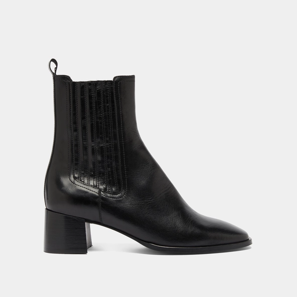 Bottines à fronces en cuir noir | DINGO | Jonak
