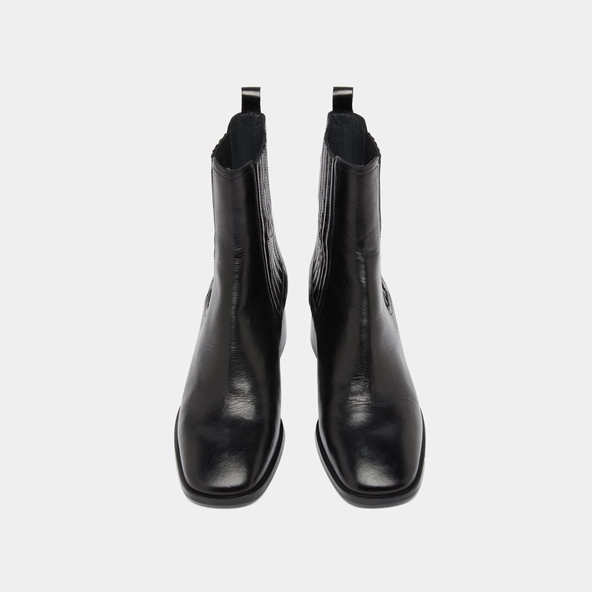 Bottines à fronces en cuir noir | DINGO | Jonak