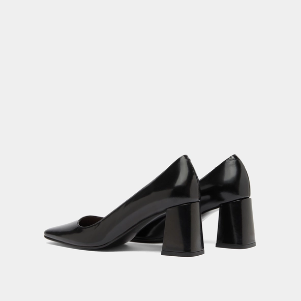 Escarpins à larges talons en cuir glacé noir | DODEME | Jonak